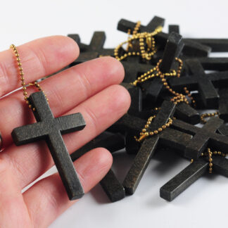 Wood cross with chain