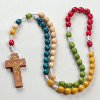 Five colored wood rosary