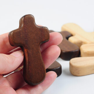 Small handheld wood cross