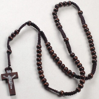 Knotted wooden rosary